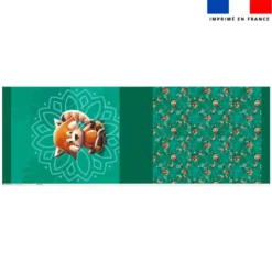 Kit sac à jouets motif panda roux yoga lotus - Création Stillistic