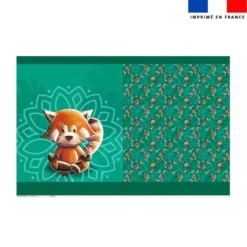 Kit sac à jouets motif panda roux yoga lotus - Création Stillistic