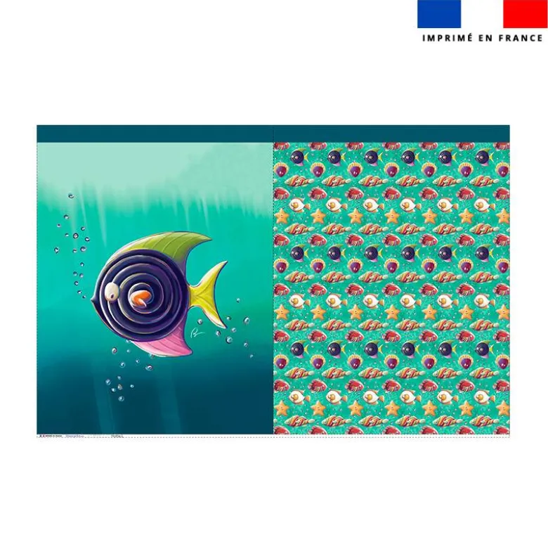 Kit sac à jouets motif poisson réglisse - Création Stillistic