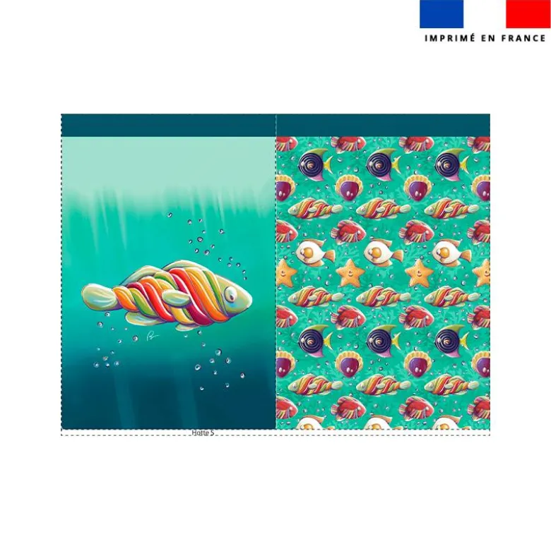 Kit sac à jouets motif poisson sucre d'orge - Création Stillistic
