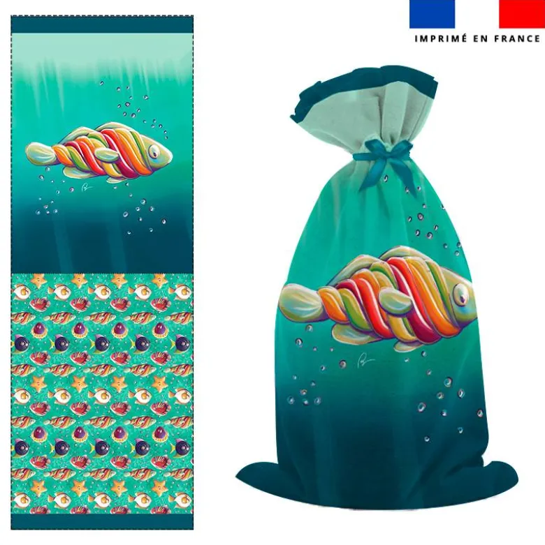 Kit sac à jouets motif poisson sucre d'orge - Création Stillistic
