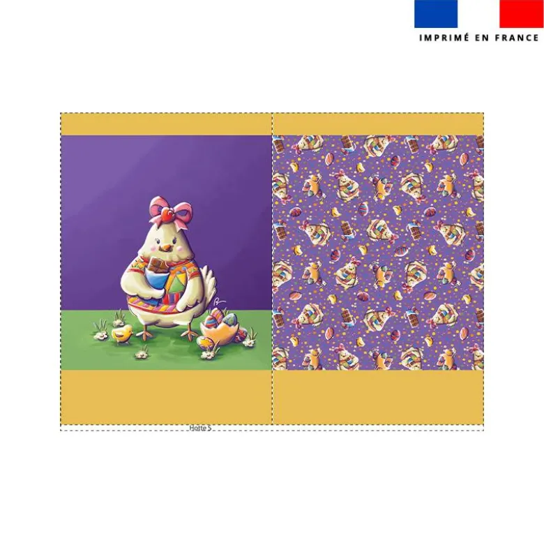 Kit sac à jouets motif poule et oeufs de Pâques - Création Stillistic