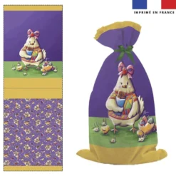 Kit sac à jouets motif poule et oeufs de Pâques - Création Stillistic