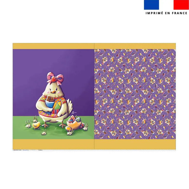 Kit sac à jouets motif poule et oeufs de Pâques - Création Stillistic