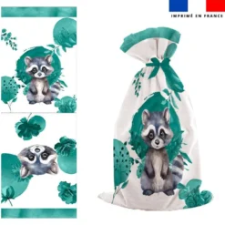 Kit sac à jouets motif raton laveur aquarelle
