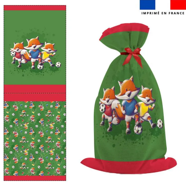 Kit sac à jouets motif renard foot - Création Stillistic