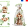 Kit sac à jouets motif singe aquarelle