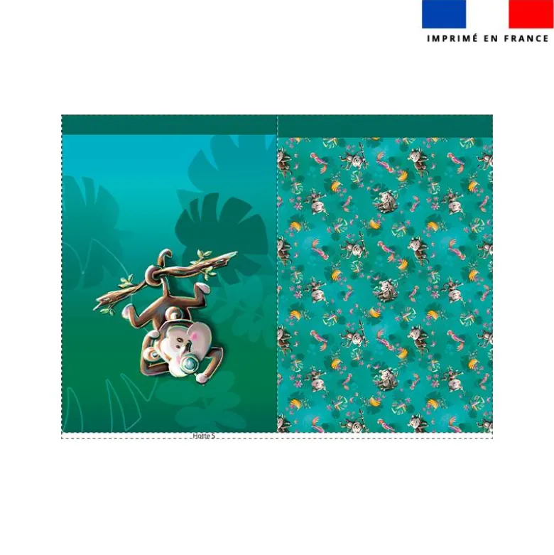 Kit sac à jouets motif singe curieux - Création Stillistic
