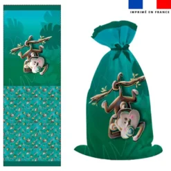 Kit sac à jouets motif singe curieux - Création Stillistic