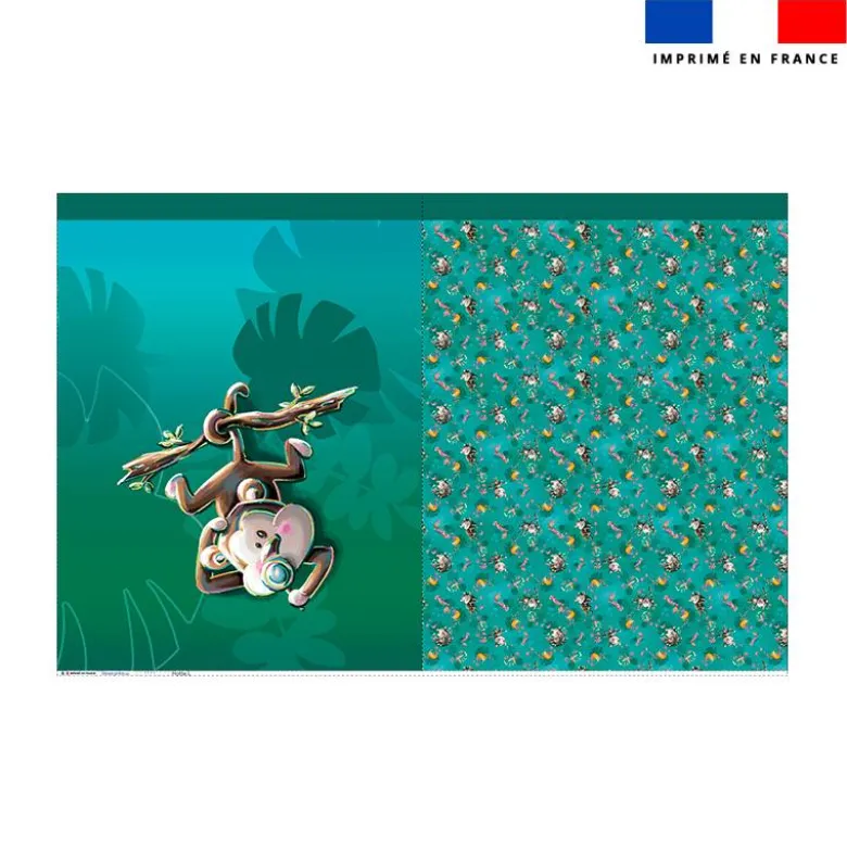 Kit sac à jouets motif singe curieux - Création Stillistic