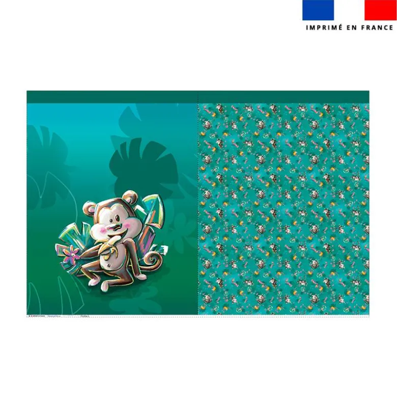 Kit sac à jouets motif singe gourmand - Création Stillistic