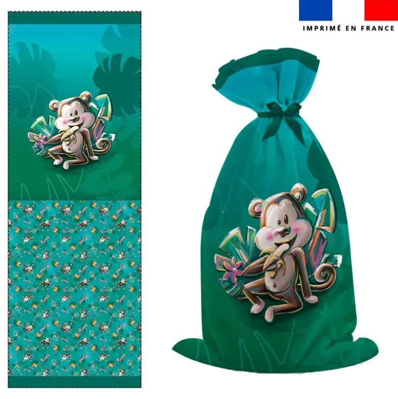 Kit sac à jouets motif singe gourmand - Création Stillistic