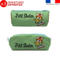 Kit trousse double compartiment motif petit skater + 1 trousse assortie