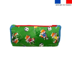 Kit trousse double compartiment motif renard foot + 1 trousse assortie - Création Stillistic