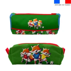Kit trousse double compartiment motif renard foot + 1 trousse assortie - Création Stillistic