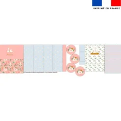 Kit trousse double compartiment motif cygne + 1 trousse assortie