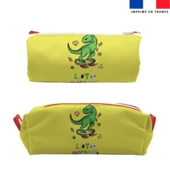 Kit trousse double compartiment motif Dino Skater + 1 trousse assortie