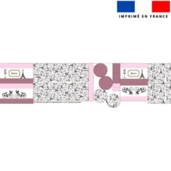 Kit trousse double compartiment motif Paris rose et gold + 1 trousse assortie