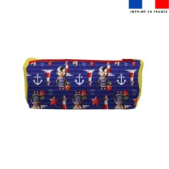 Kit trousse double compartiment motif macareux + 1 trousse assortie - Création Stillistic