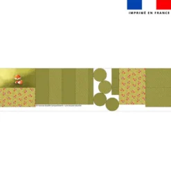 Kit trousse double compartiment motif renard noeud papillon + 1 trousse assortie - Création Stillistic