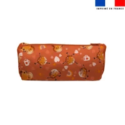 Kit trousse double compartiment motif amis ptit déj + 1 trousse assortie - Création Stillistic