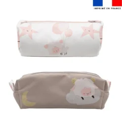 Kit trousse double compartiment motif mouton des rêves + 1 trousse assortie