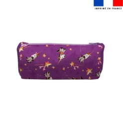 Kit trousse double compartiment motif licorne + 1 trousse assortie - Création Stillistic