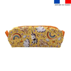 Kit trousse double compartiment motif licorne toboggan + 1 trousse assortie - Création Stillistic