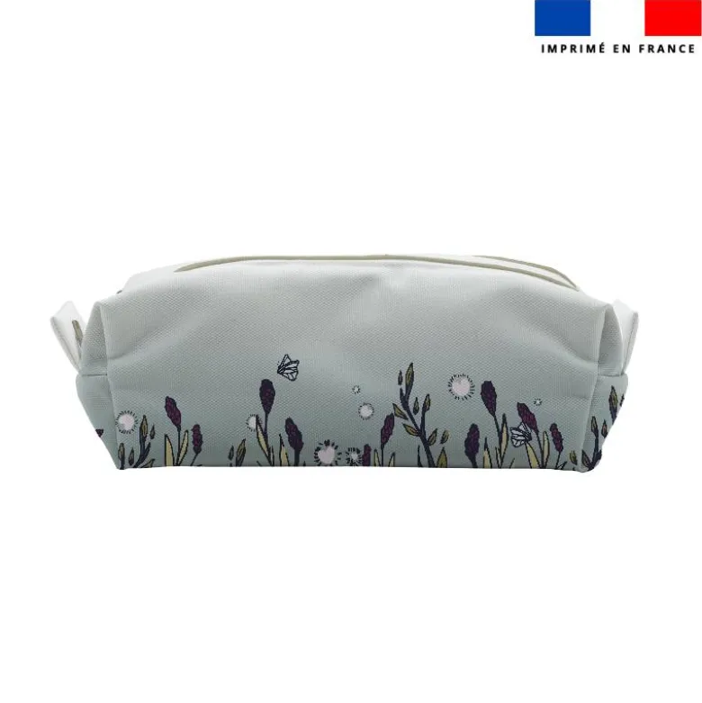 Kit trousse double compartiment motif lapin féérique + 1 trousse assortie - Création Lucie OBATON