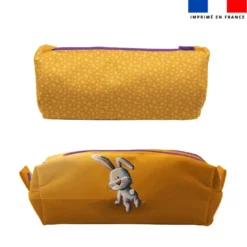 Kit trousse double compartiment motif lapin + 1 trousse assortie - Création Stillistic