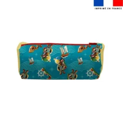 Kit trousse double compartiment motif lion pirate + 1 trousse assortie - Création Stillistic