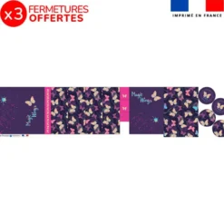 Kit trousse double compartiment motif papillon + 1 trousse assortie