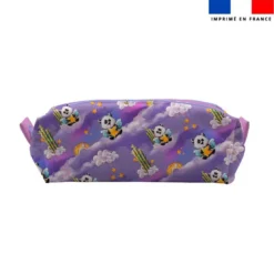 Kit trousse double compartiment motif panda ange + 1 trousse assortie - Création Stillistic