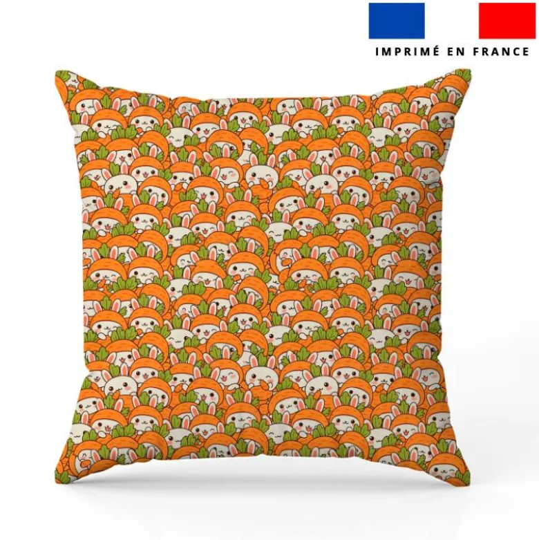 Lapin carotte kawaii - Fond orange