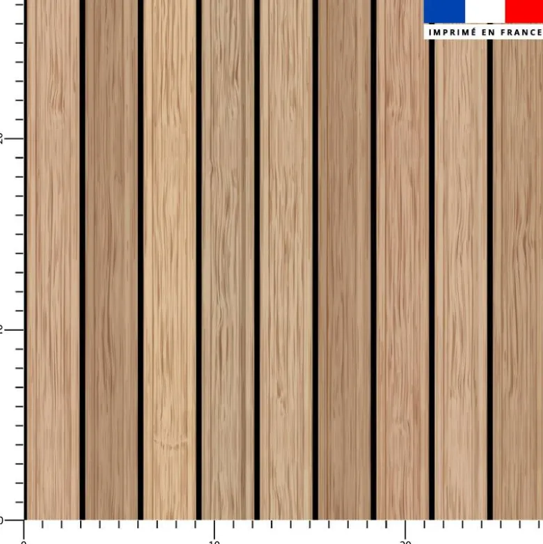 Latte effet bois beige - Fond noir