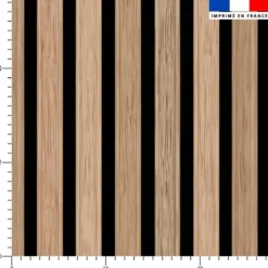 Latte effet bois beige grand espacement - Fond noir