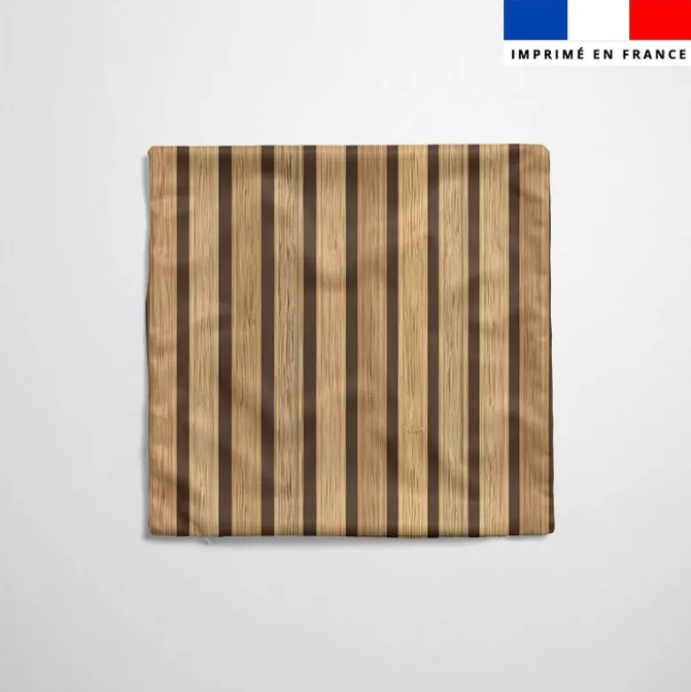 Latte effet bois beige grand espacement - Fond noir
