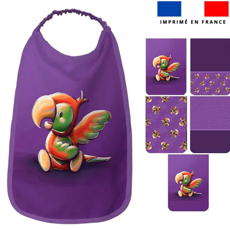 Lot de 5 coupons éponge pour serviettes de table pour enfant motif bébé perroquet - Création Stillistic