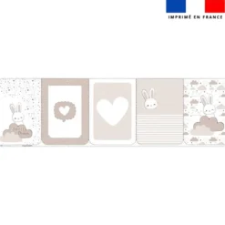 Lot de 5 coupons éponge pour serviettes de table pour enfant motif lapin rêveur