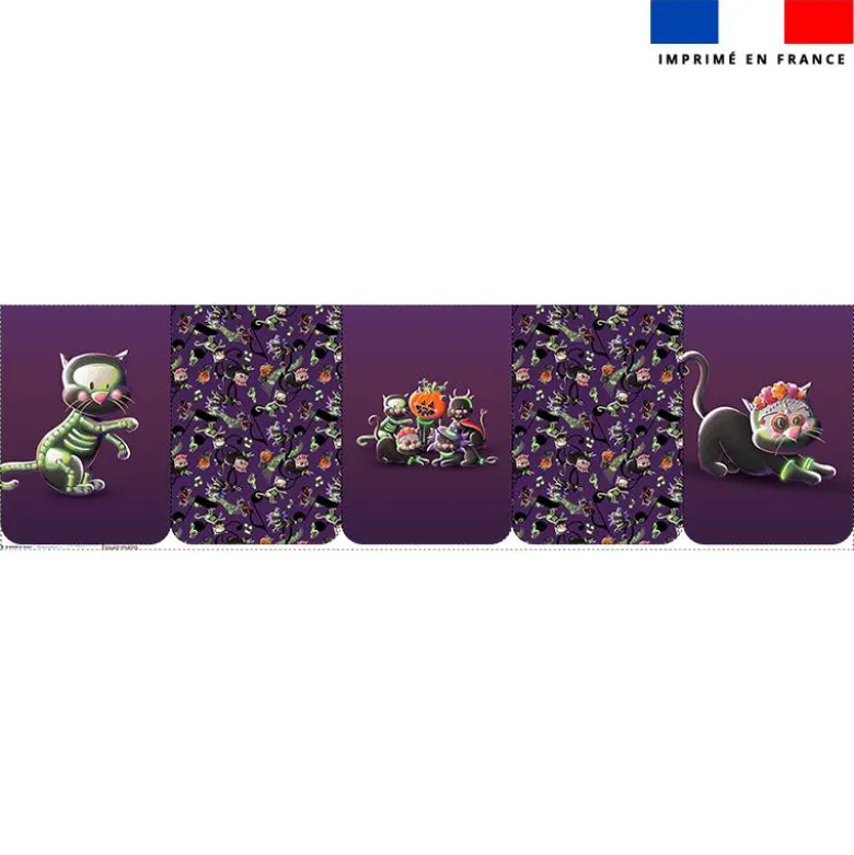 Lot de 5 coupons éponge pour serviettes de table pour enfant motif Bal masqué Halloween - Création Stillistic