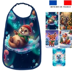 Lot de 5 coupons éponge pour serviettes de table pour enfant motif animaux de noël