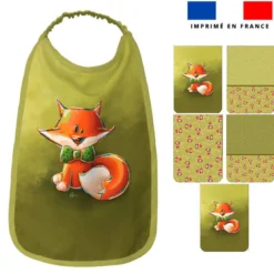 Lot de 5 coupons éponge pour serviettes de table pour enfant motif renard noeud papillon - Création Stillistic
