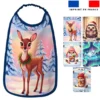 Lot de 5 coupons éponge pour serviettes de table pour enfant motif animaux de noël hiver glacé