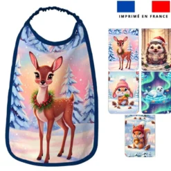 Lot de 5 coupons éponge pour serviettes de table pour enfant motif animaux de noël hiver glacé