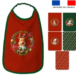 Lot de 5 coupons éponge pour serviettes de table pour enfant motif animaux couronne de noel - Création Stillistic