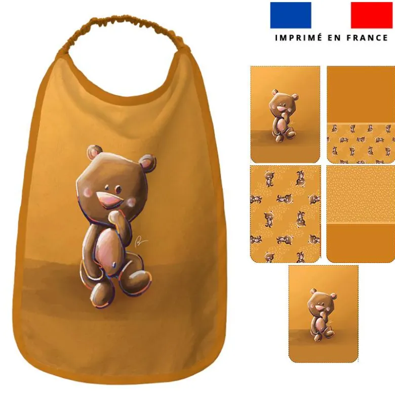 Lot de 5 coupons éponge pour serviettes de table pour enfant motif bébé ours - Création Stillistic