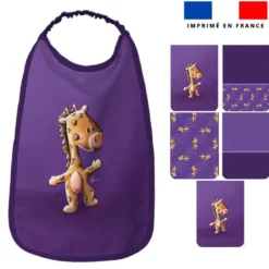 Lot de 5 coupons éponge pour serviettes de table pour enfant motif bébé girafe - Création Stillistic
