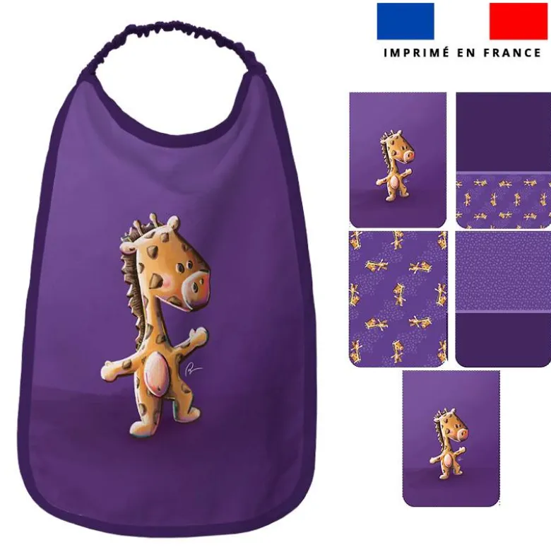 Lot de 5 coupons éponge pour serviettes de table pour enfant motif bébé girafe - Création Stillistic