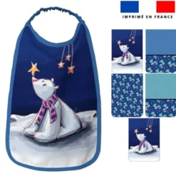 Lot de 5 coupons éponge pour serviettes de table pour enfant motif ours polaire- Création Stillistic