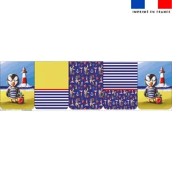 Lot de 5 coupons éponge pour serviettes de table pour enfant motif macareux - Création Stillistic